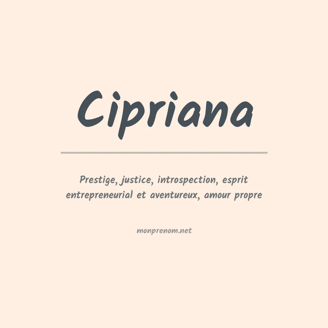 Signification du Prénom Cipriana