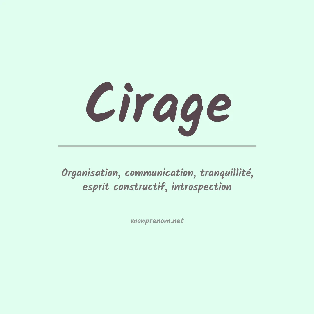 Signification du Prénom Cirage Signification du Prénom Cirage