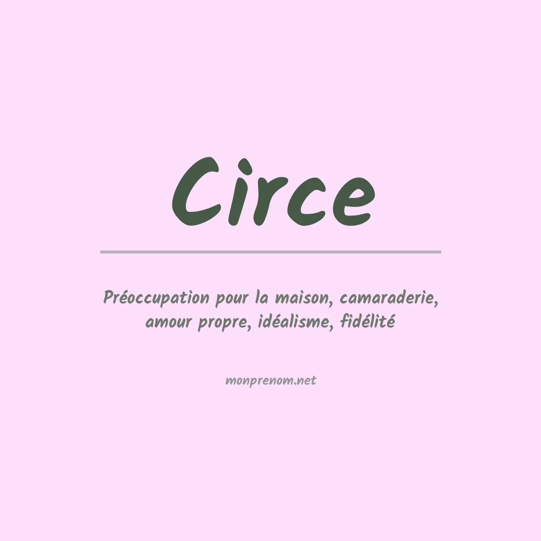 Signification du Prénom Circe