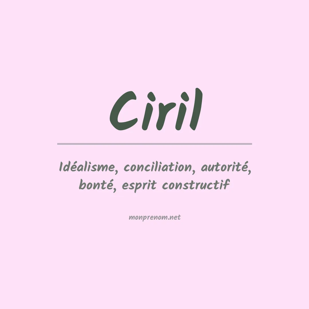 Signification du Prénom Ciril Signification du Prénom Ciril