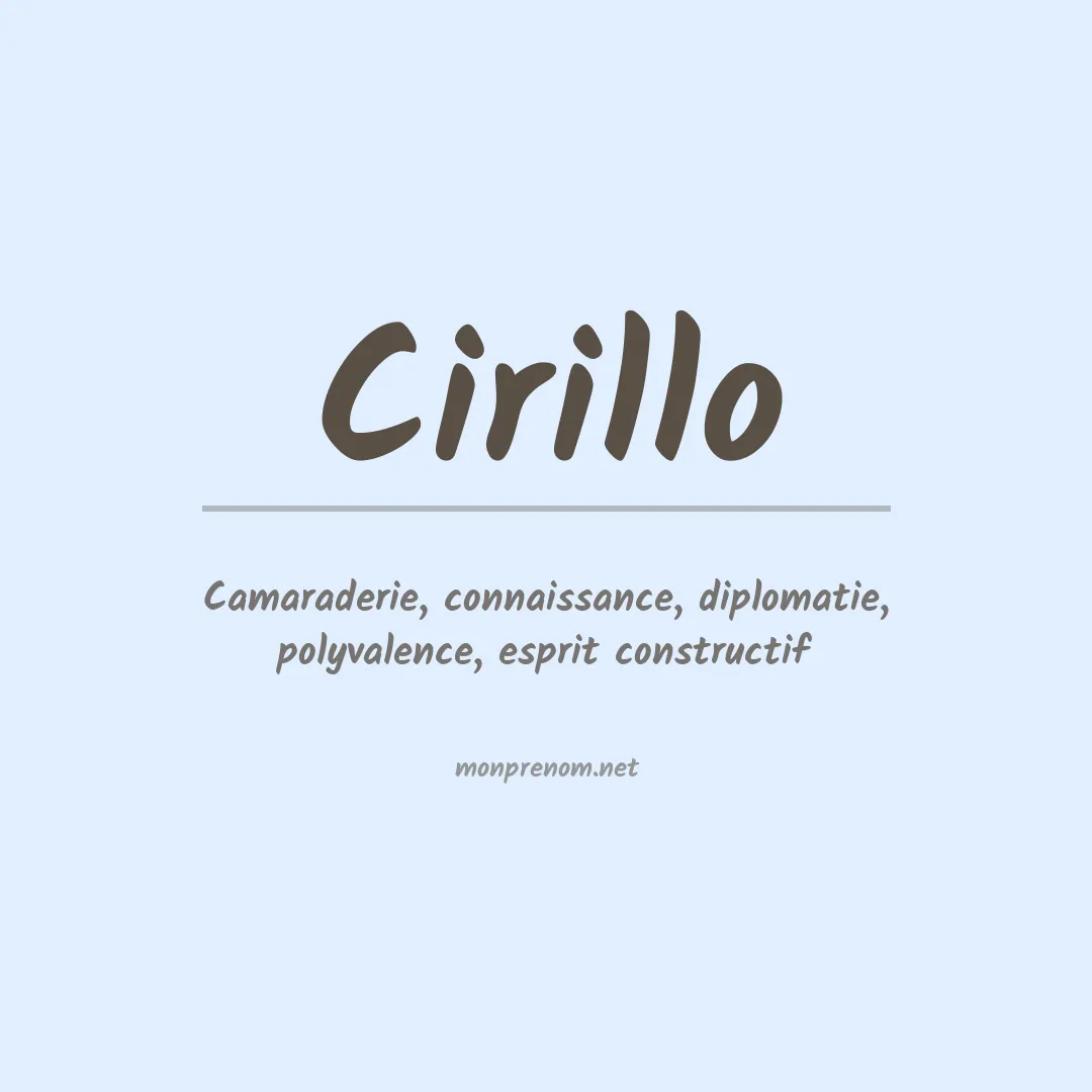 Signification du Prénom Cirillo