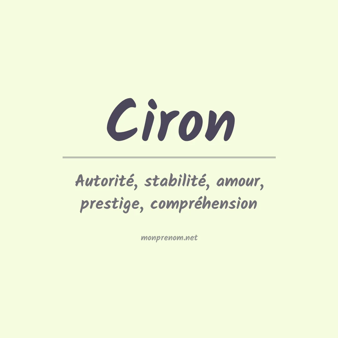 Signification du Prénom Ciron