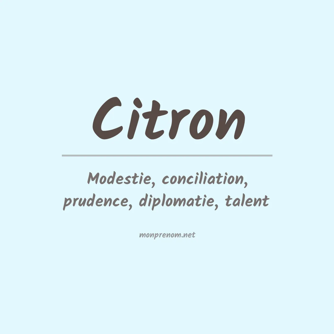 Signification du Prénom Citron