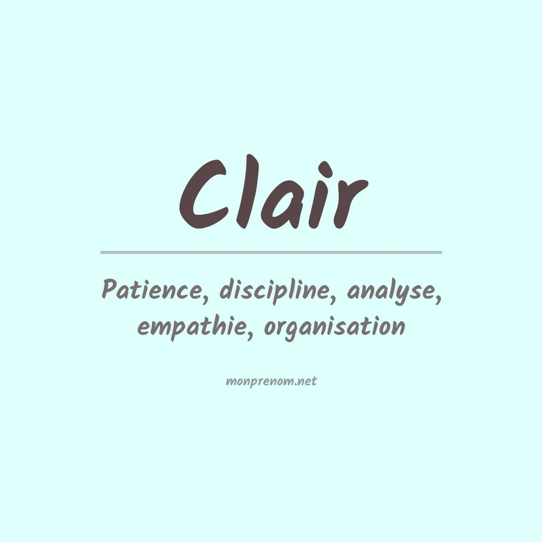 Signification du Prénom Clair