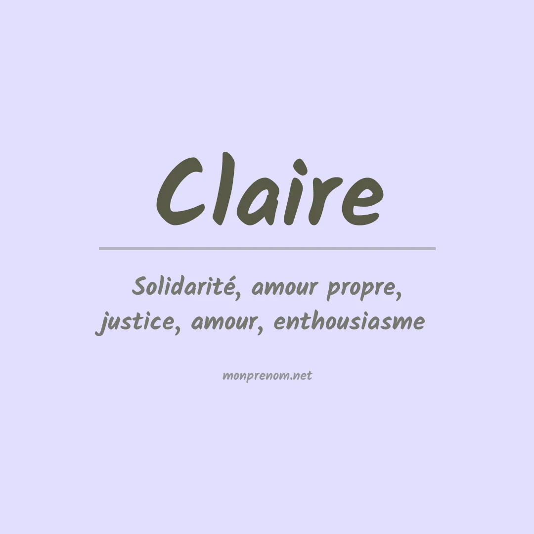Signification du Prénom Claire