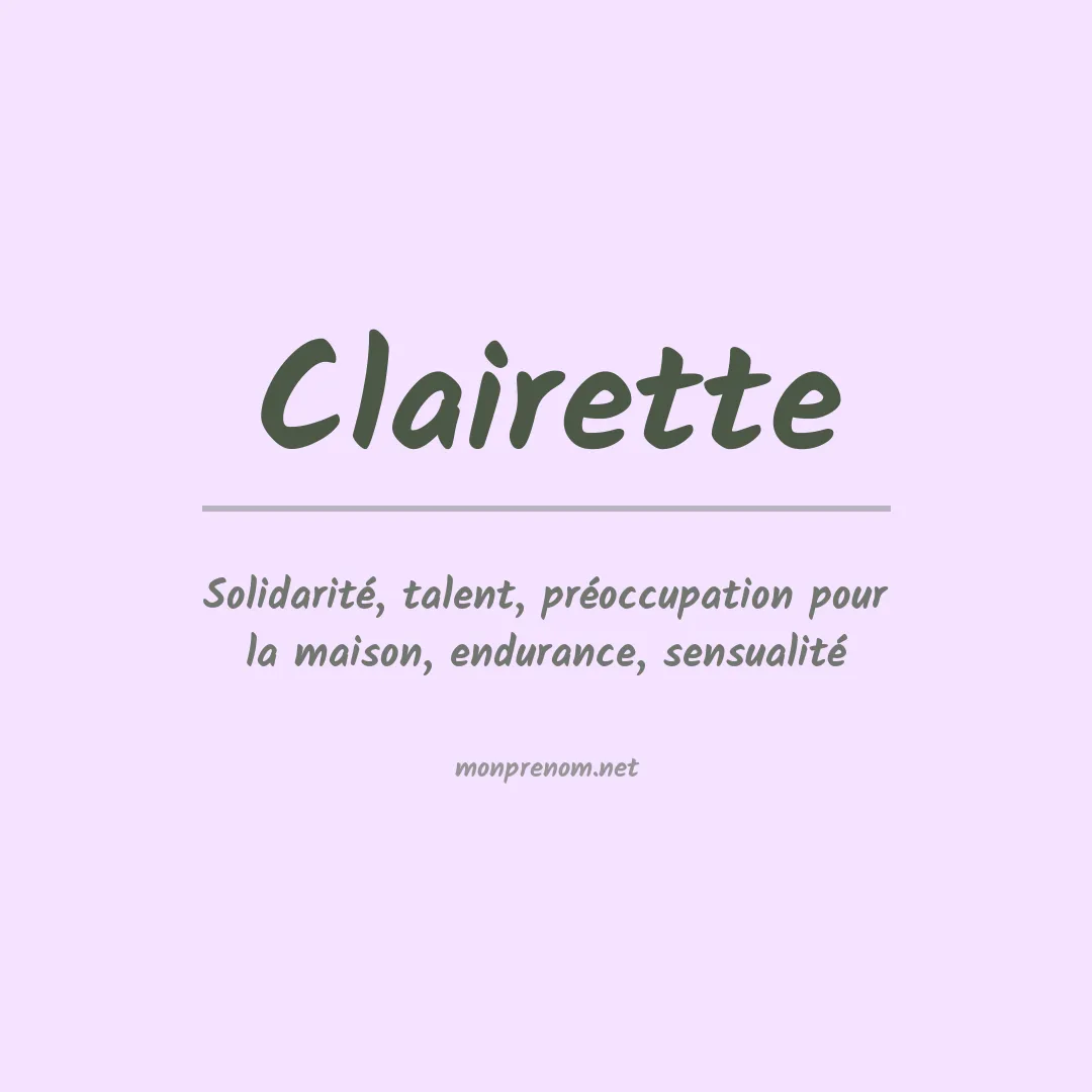 Signification du Prénom Clairette Signification du Prénom Clairette