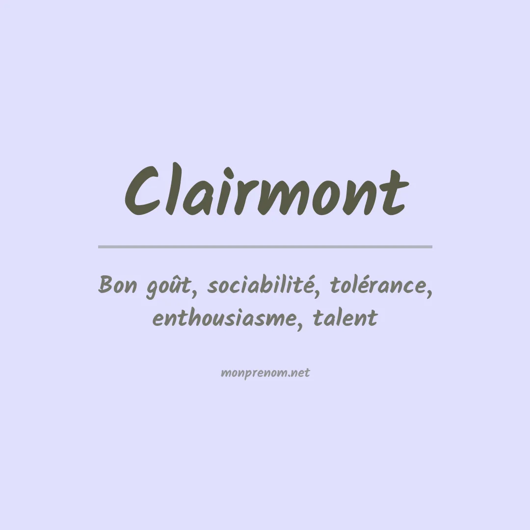 Signification du Prénom Clairmont