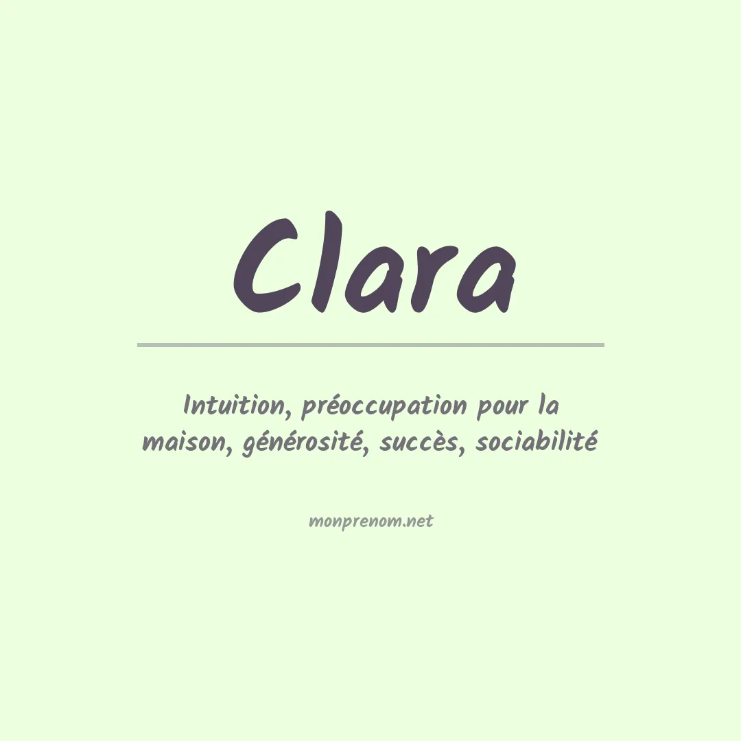 Signification du Prénom Clara