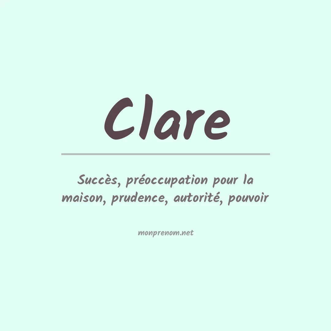 Signification du Prénom Clare