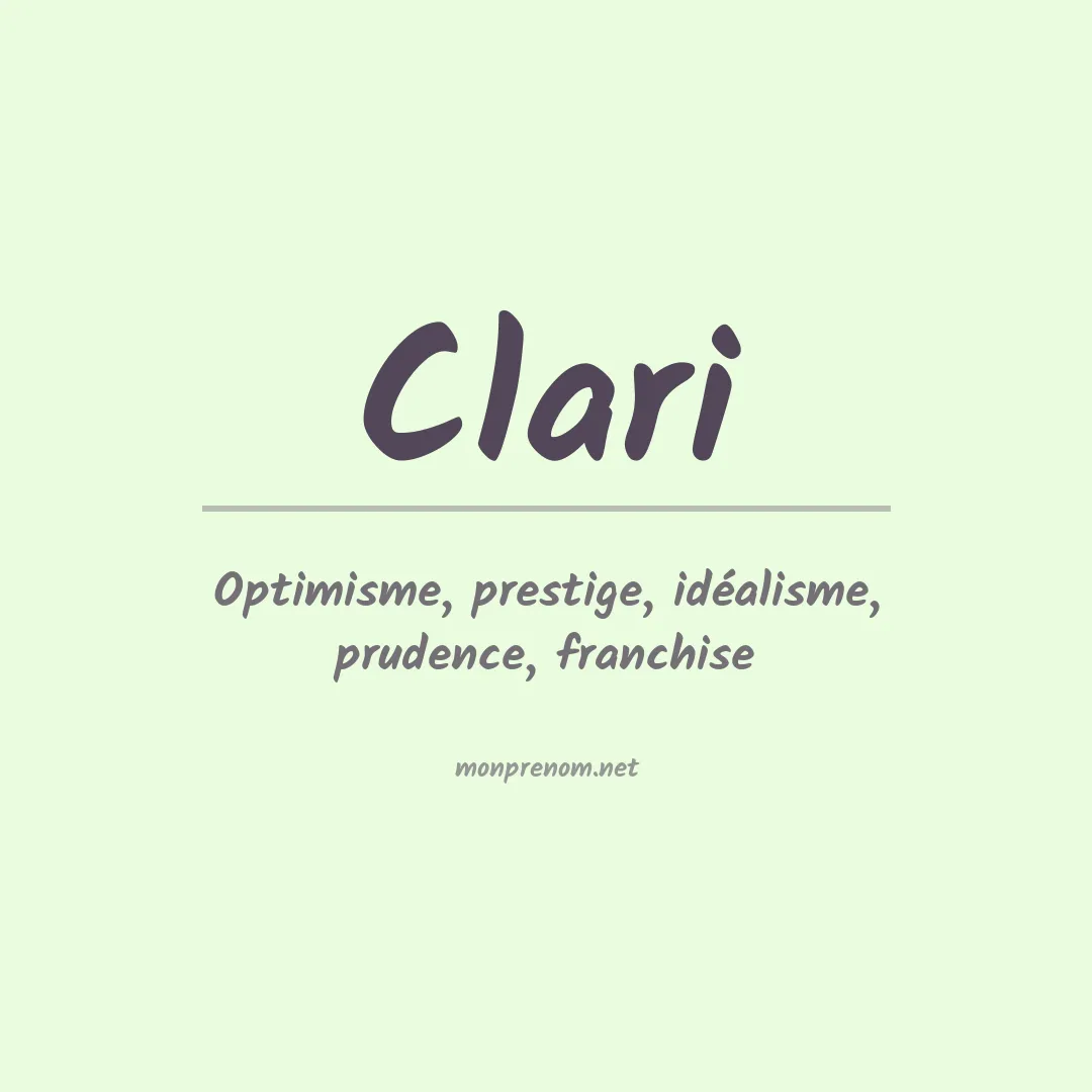 Signification du Prénom Clari