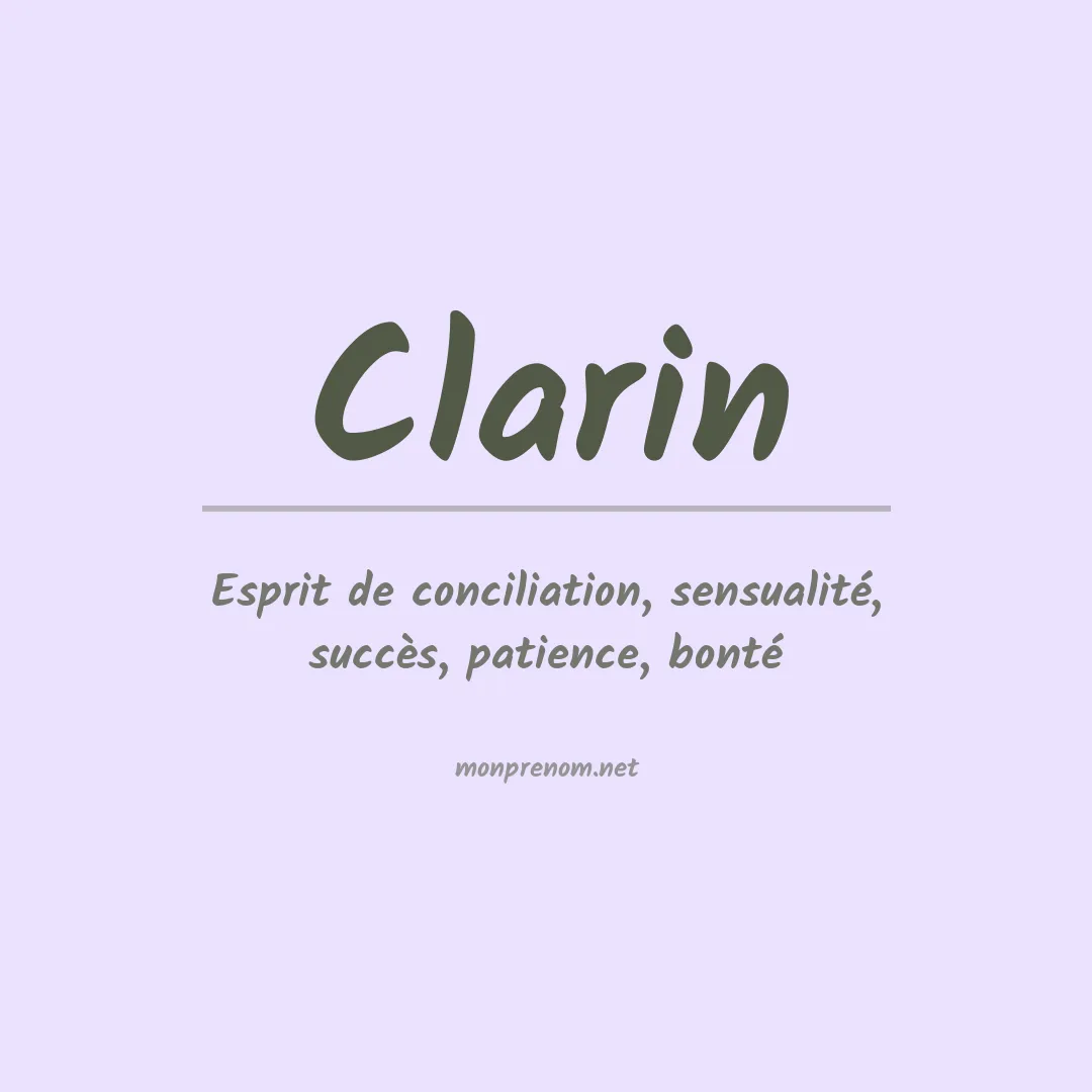 Signification du Prénom Clarin