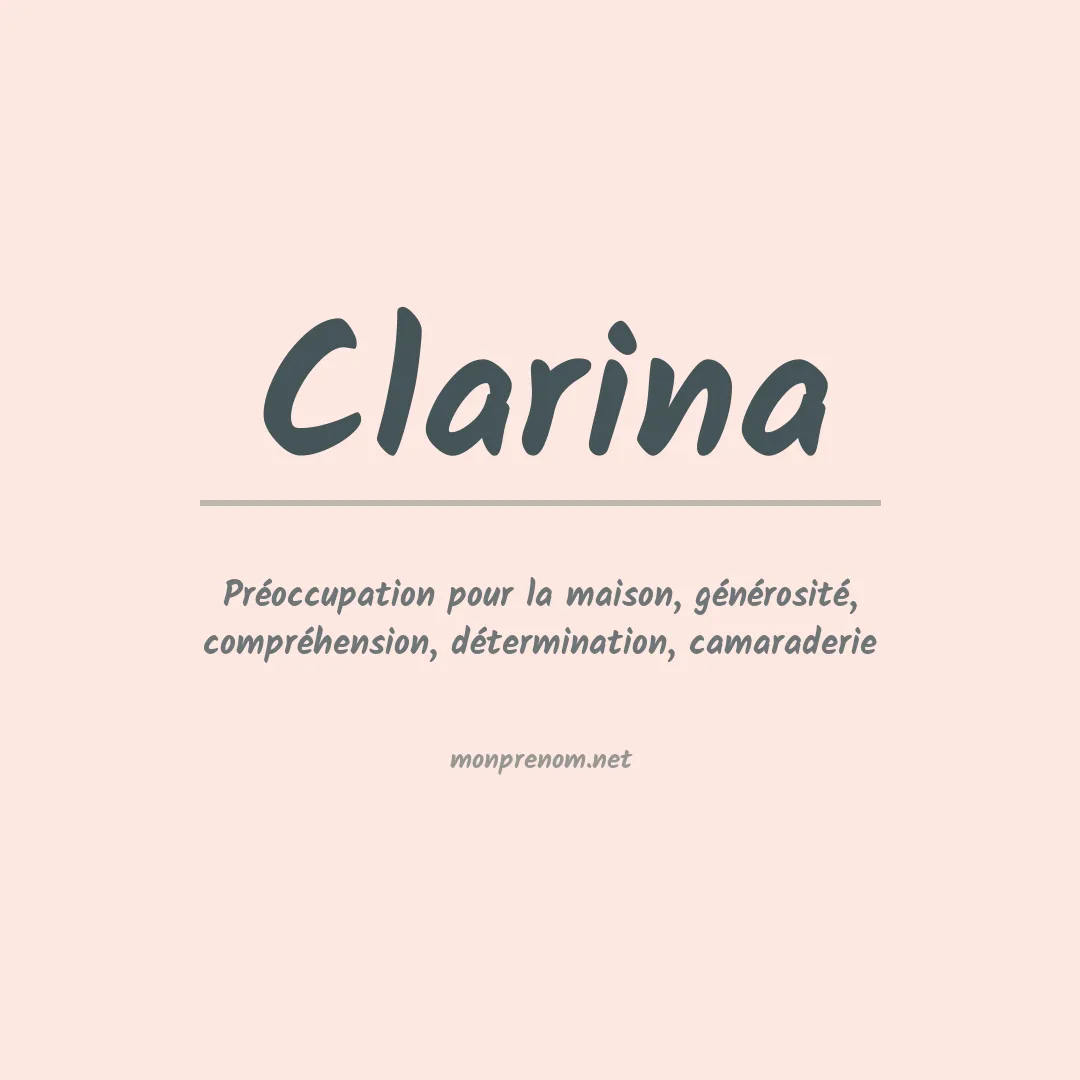 Signification du Prénom Clarina