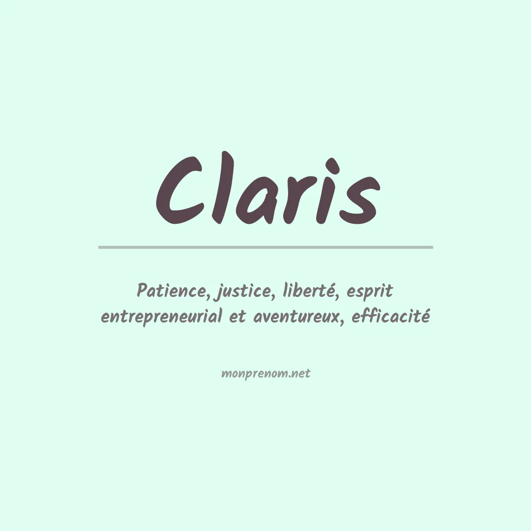 Signification du Prénom Claris