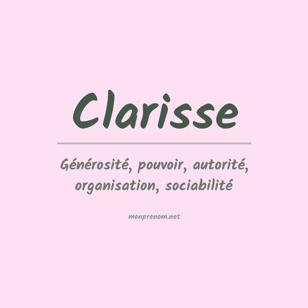 Signification du Prénom Clarisse