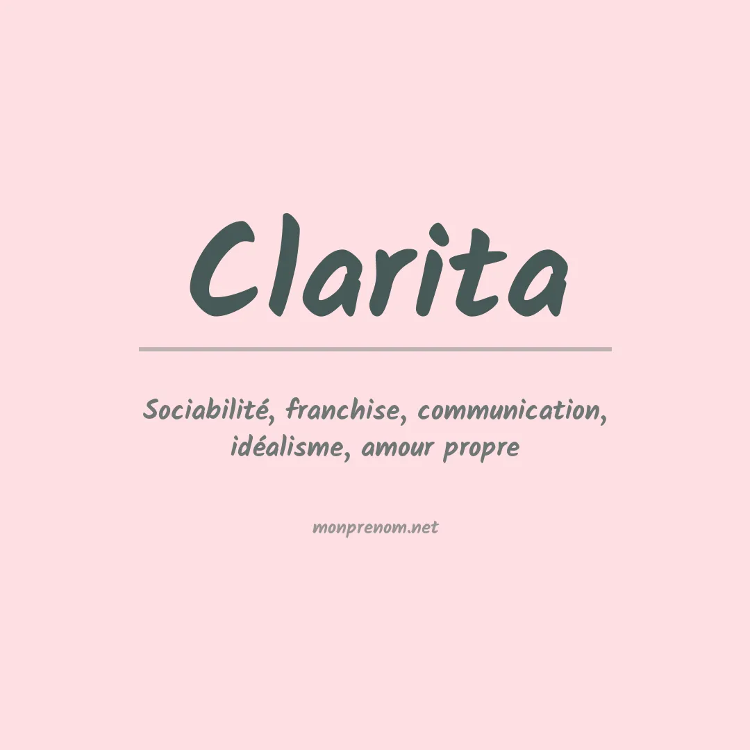 Signification du Prénom Clarita