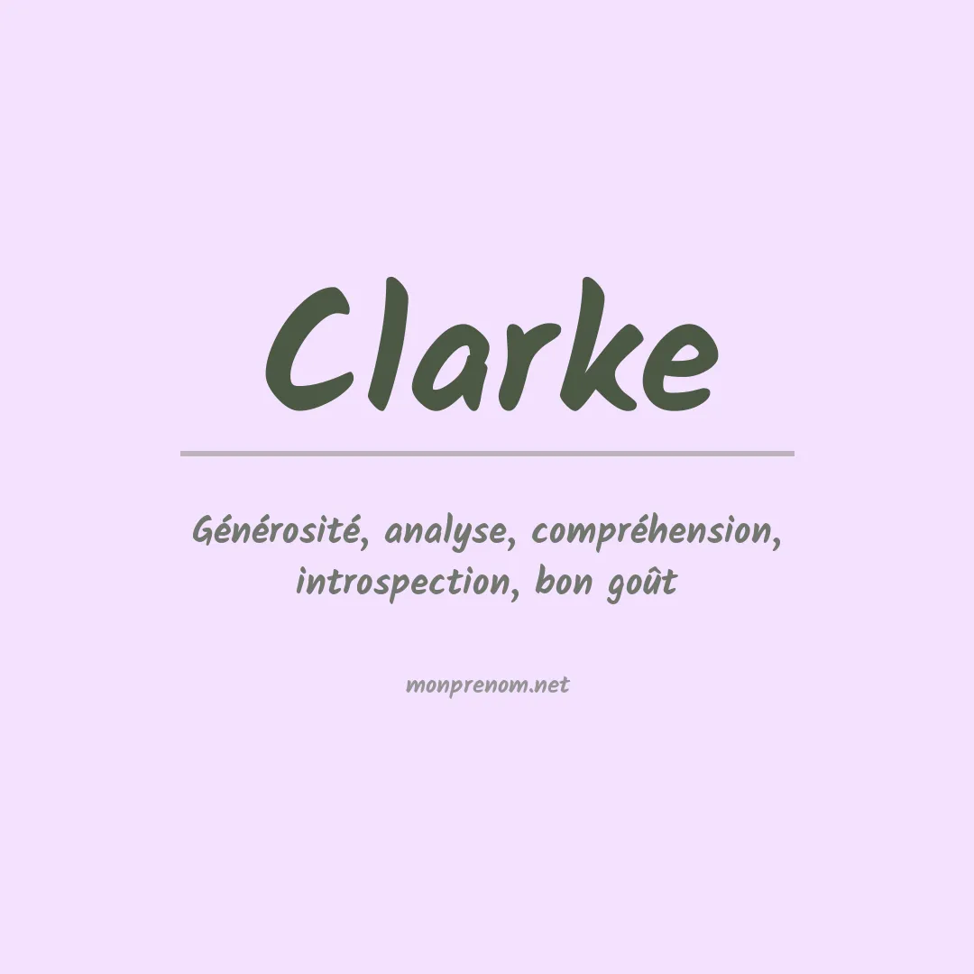 Signification du Prénom Clarke