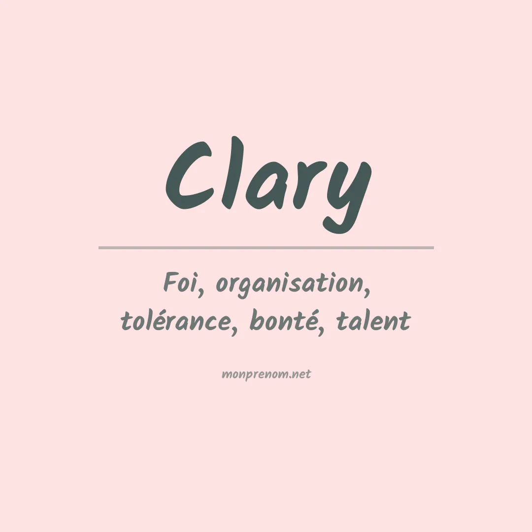 Signification du Prénom Clary