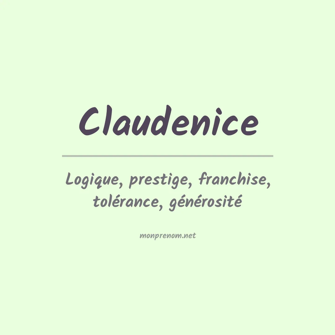 Signification du Prénom Claudenice