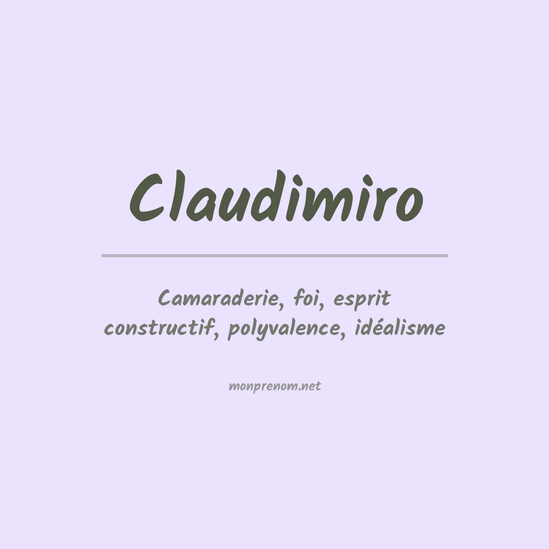 Signification du Prénom Claudimiro Signification du Prénom Claudimiro
