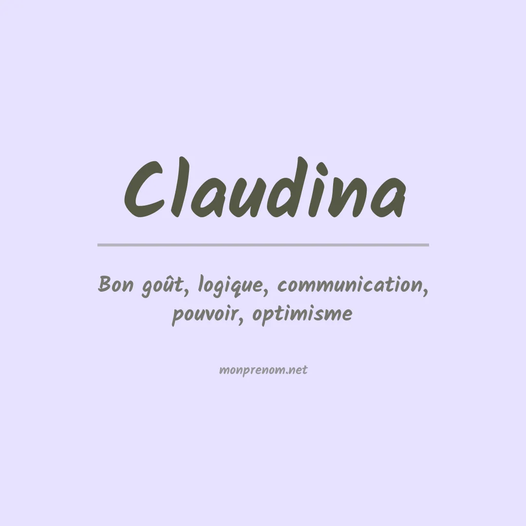 Signification du Prénom Claudina