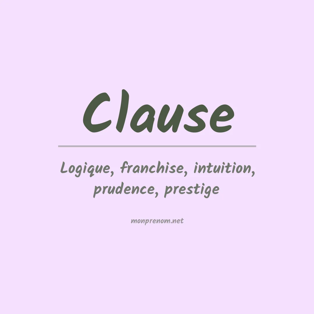 Signification du Prénom Clause