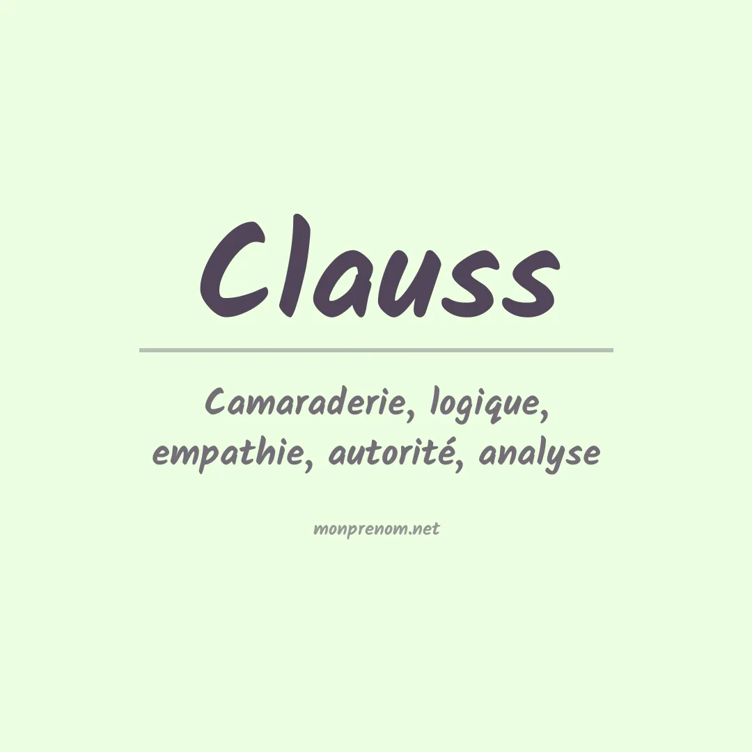 Signification du Prénom Clauss