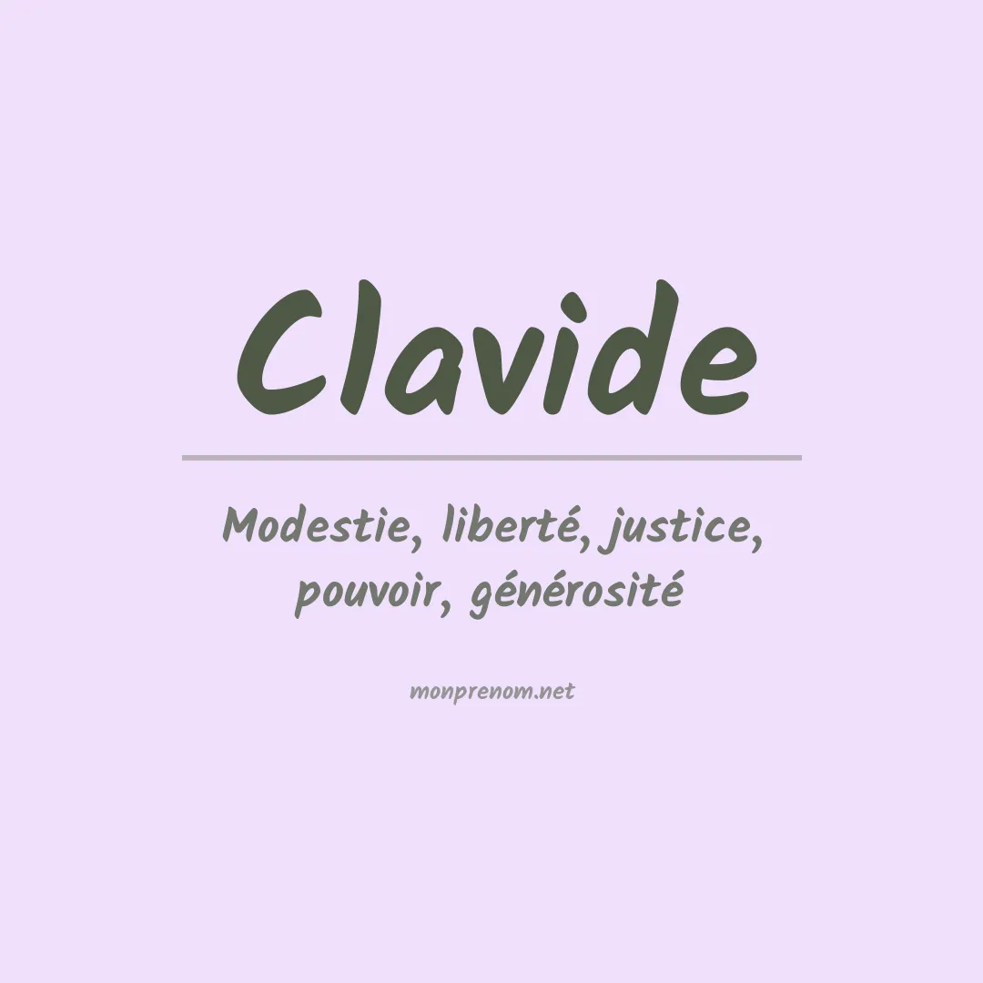 Signification du Prénom Clavide Signification du Prénom Clavide