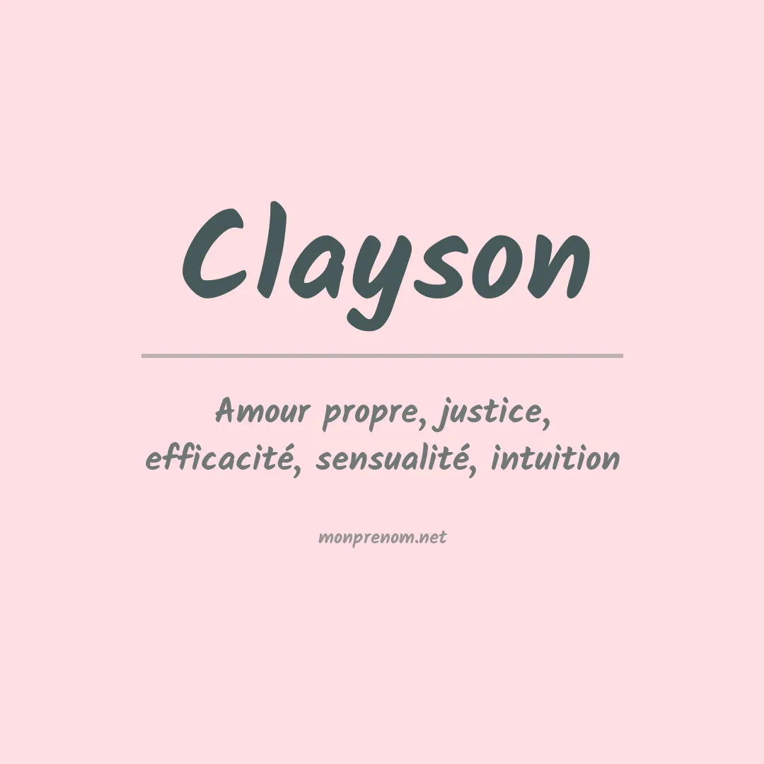 Signification du Prénom Clayson