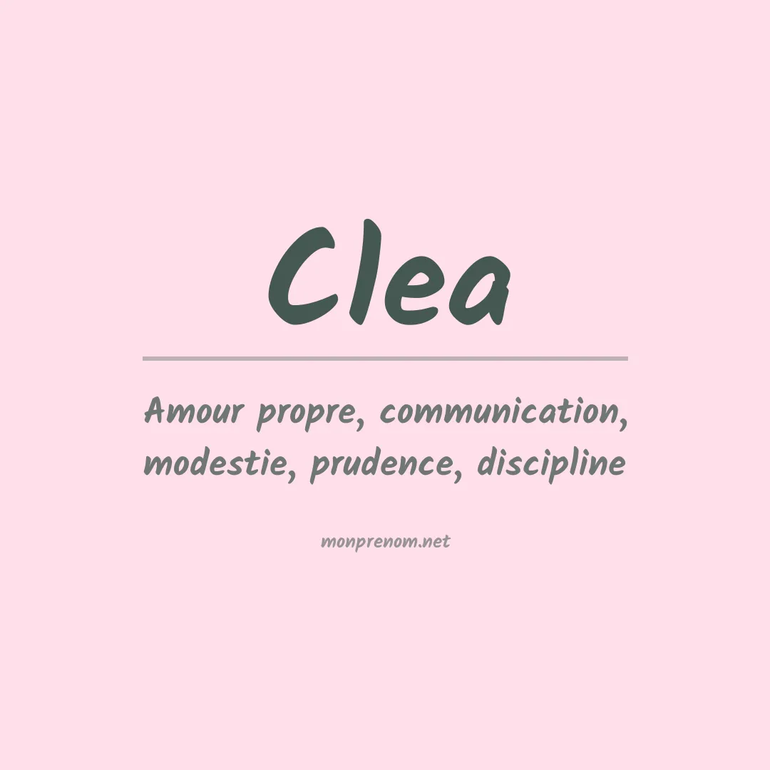 Signification du Prénom Clea