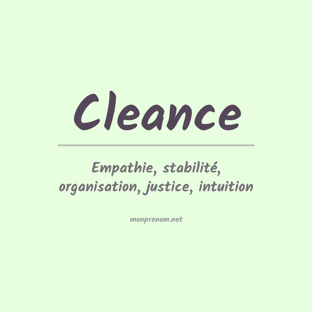 Signification du Prénom Cleance Signification du Prénom Cleance