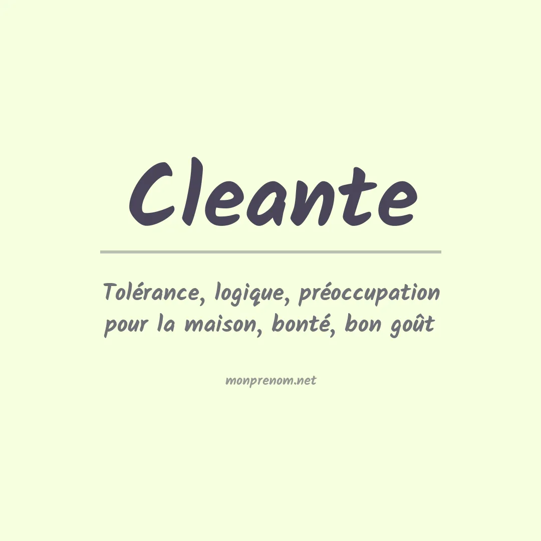 Signification du Prénom Cleante Signification du Prénom Cleante
