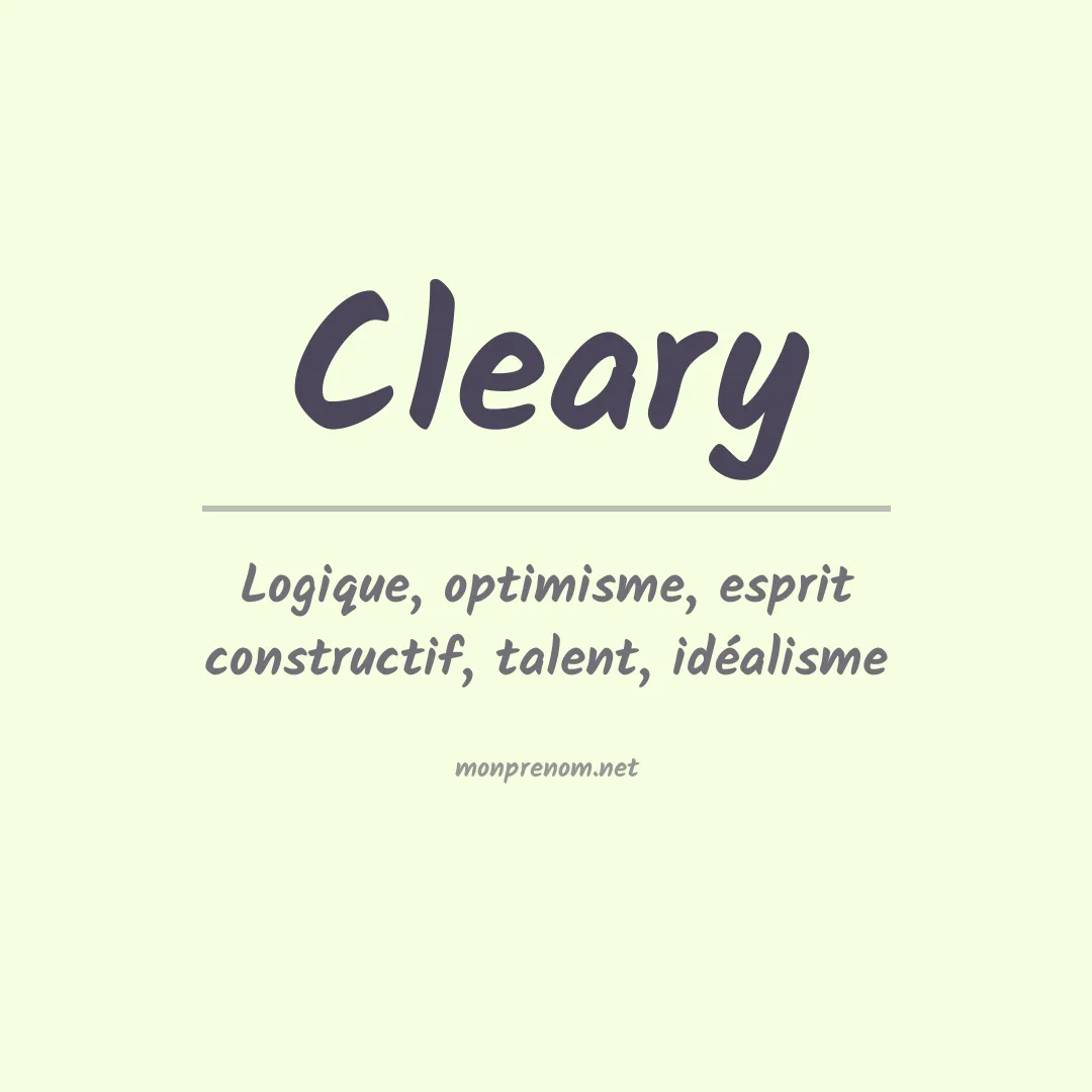 Signification du Prénom Cleary