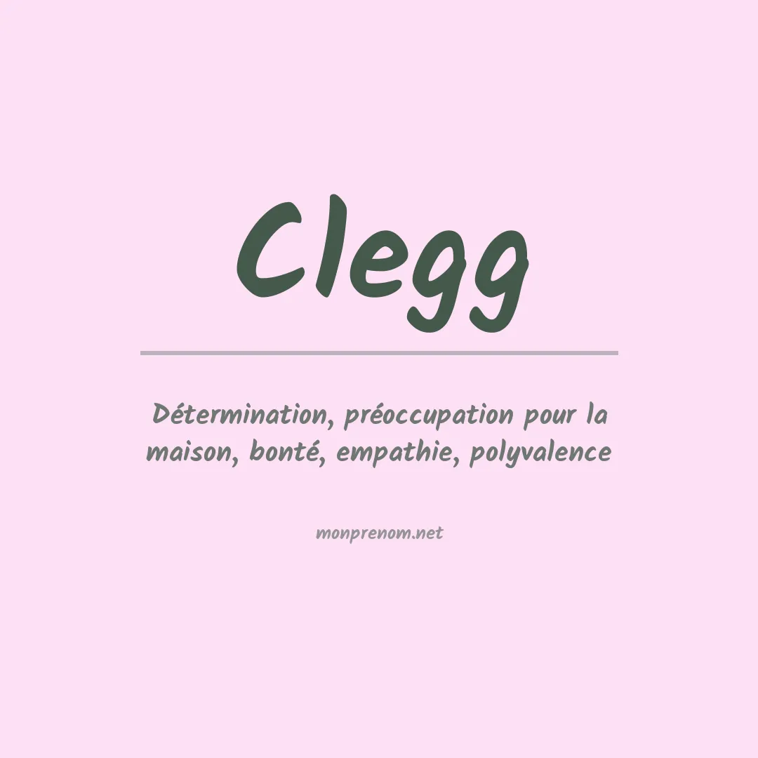 Signification du Prénom Clegg