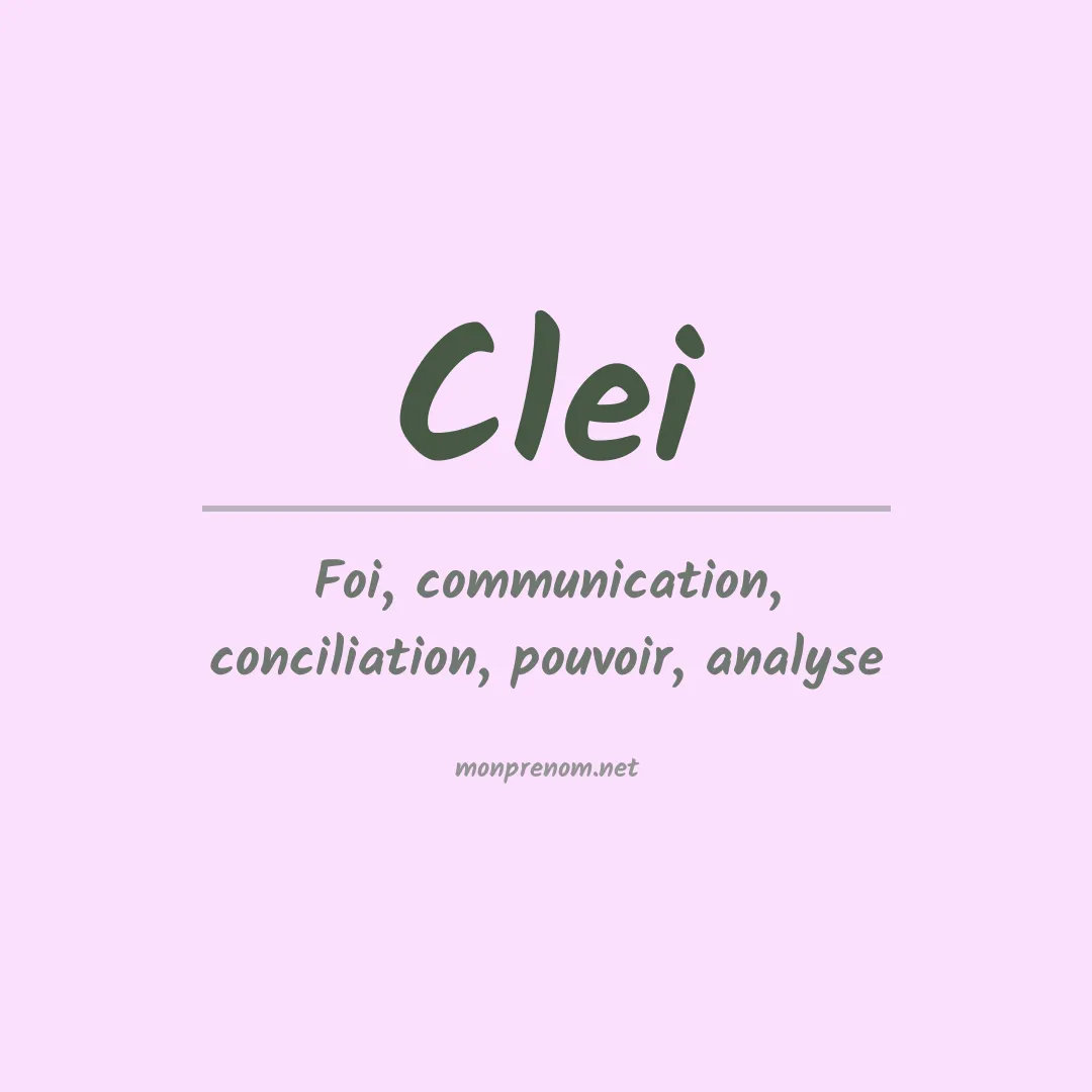 Signification du Prénom Clei