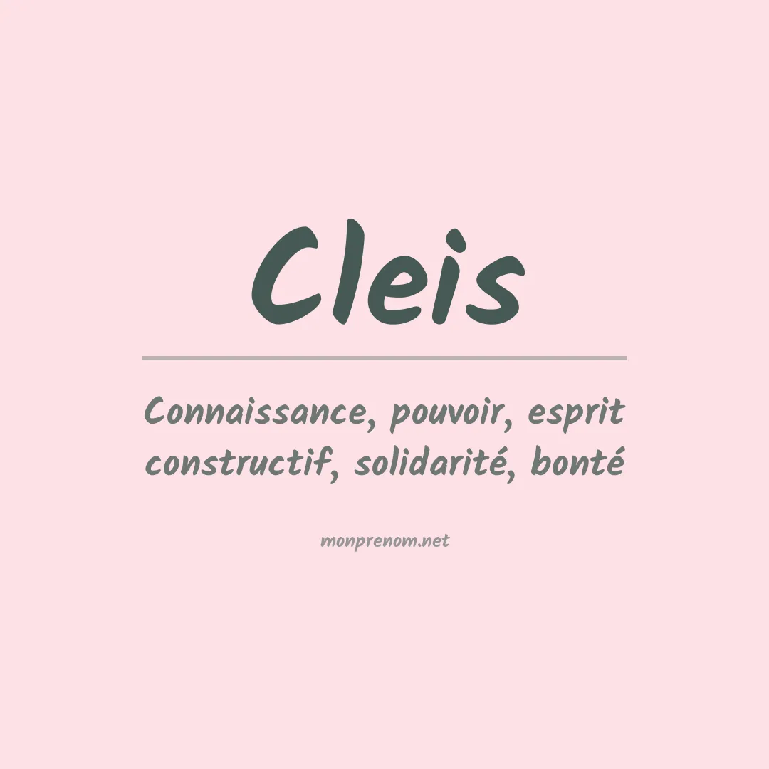 Signification du Prénom Cleis