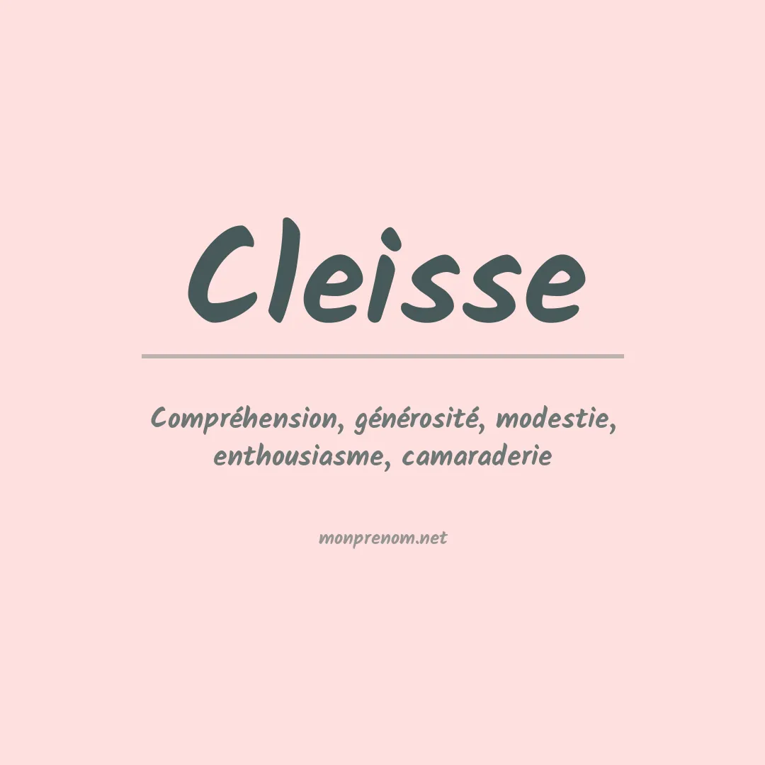 Signification du Prénom Cleisse Signification du Prénom Cleisse
