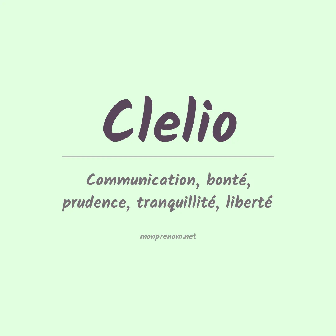 Signification du Prénom Clelio Signification du Prénom Clelio