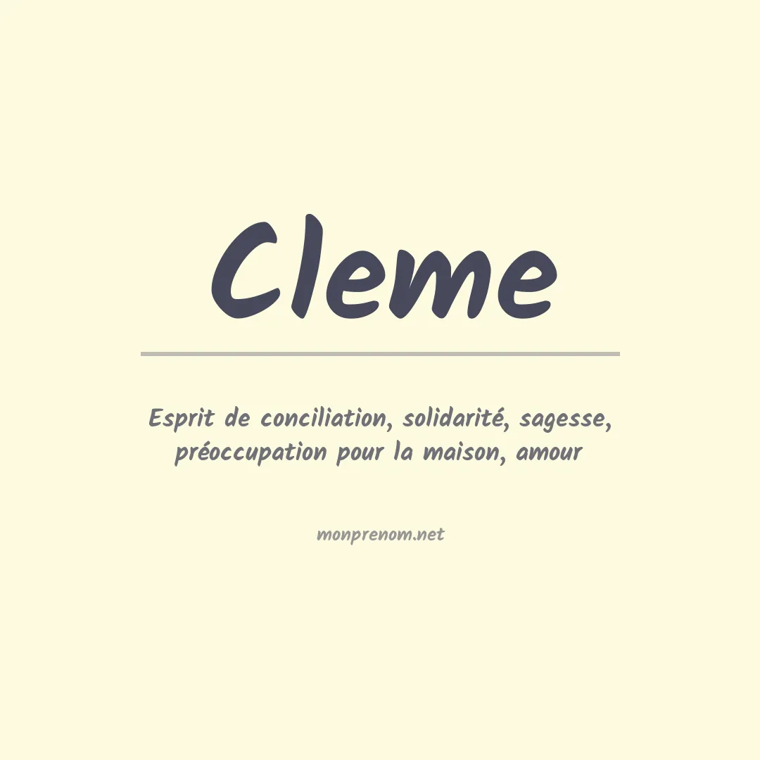 Signification du Prénom Cleme Signification du Prénom Cleme