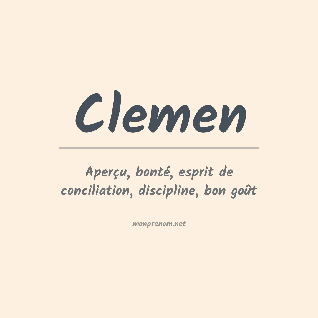 Signification du Prénom Clemen