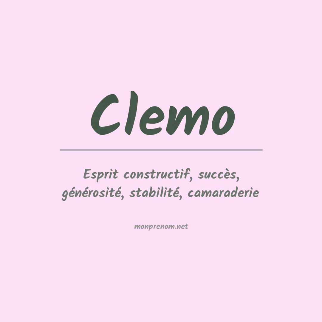 Signification du Prénom Clemo