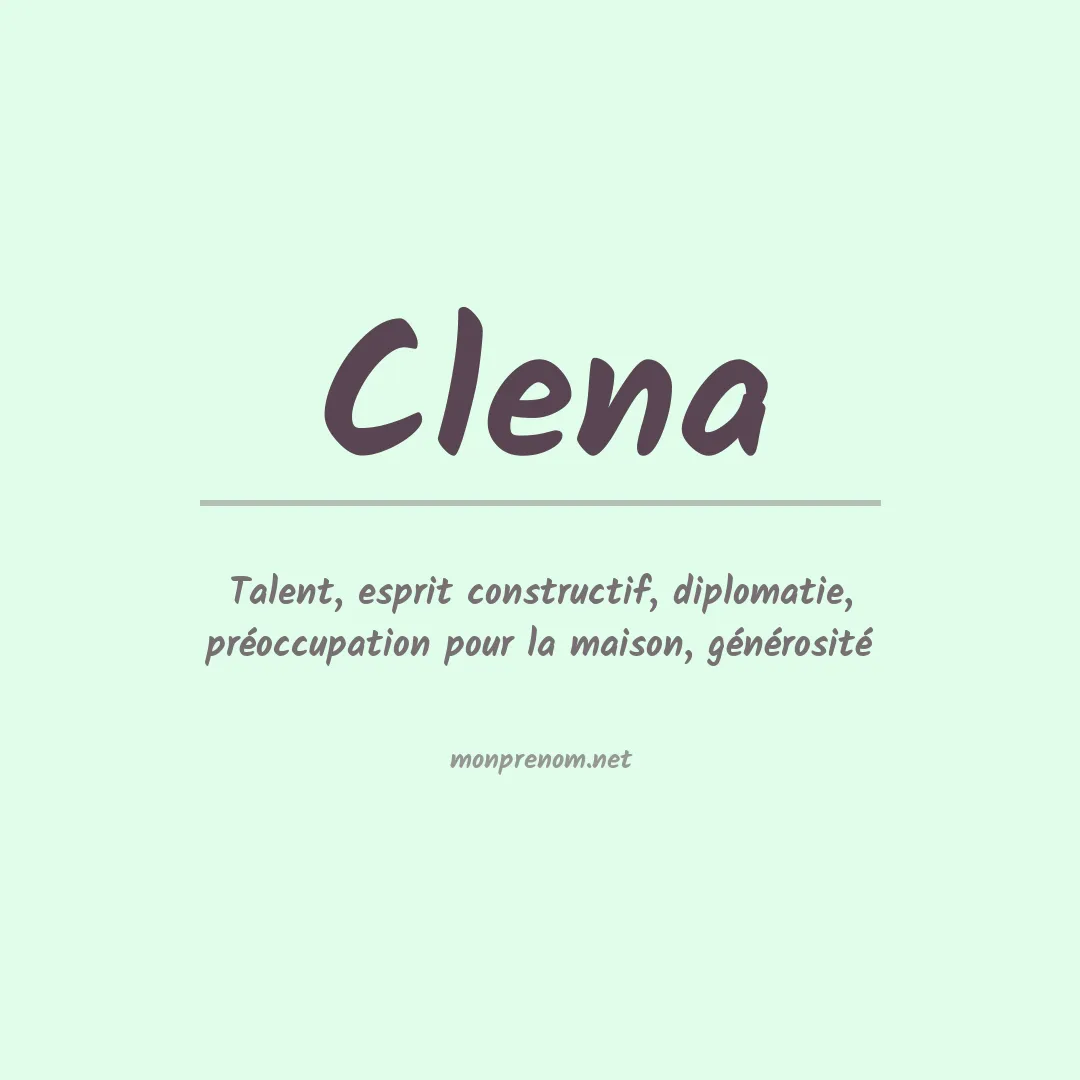 Signification du Prénom Clena