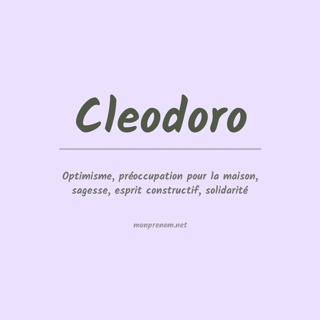 Signification du Prénom Cleodoro