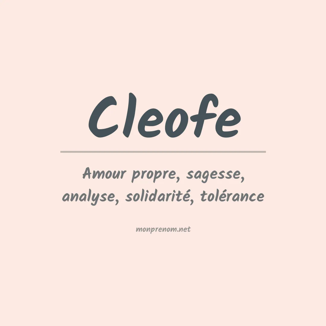 Signification du Prénom Cleofe