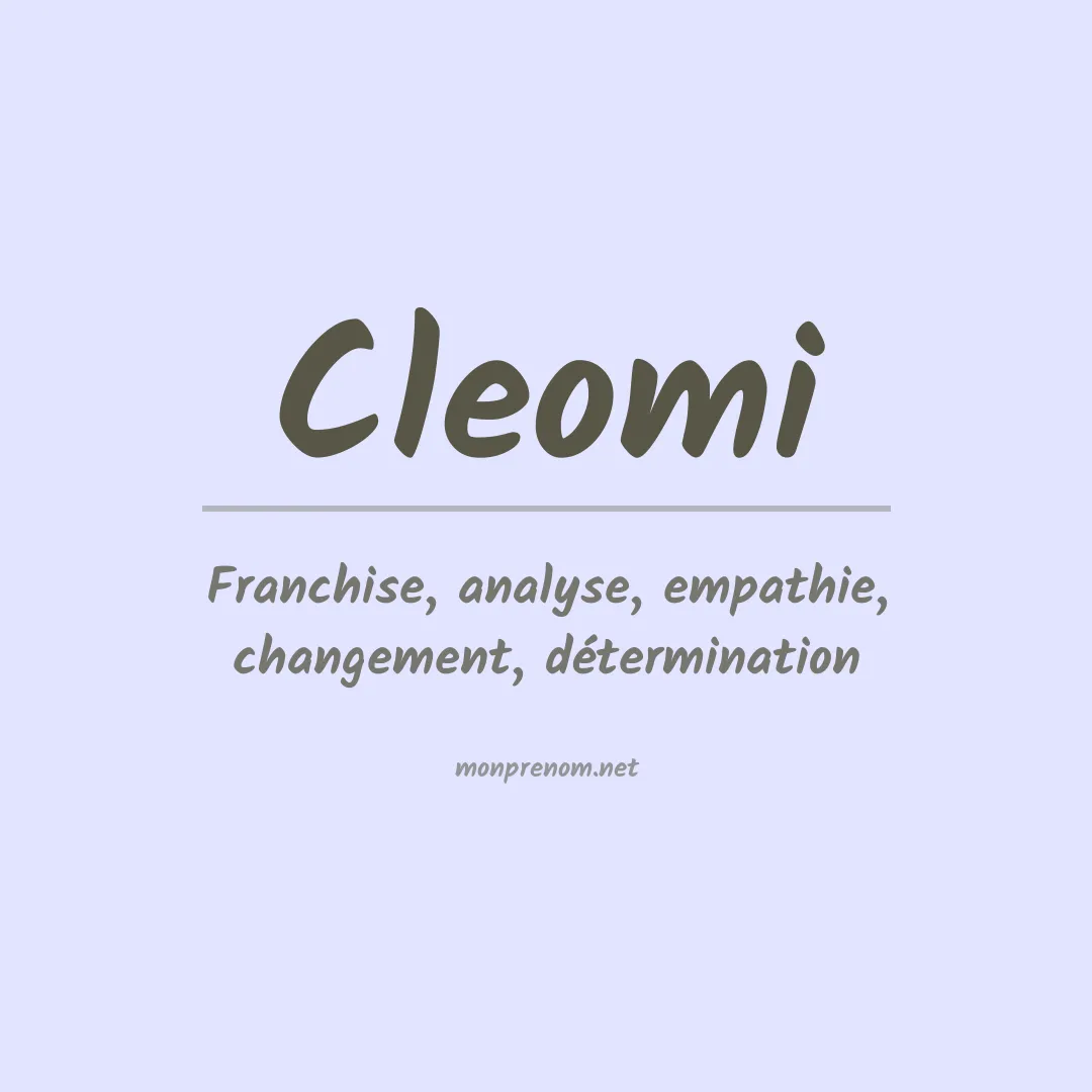 Signification du Prénom Cleomi Signification du Prénom Cleomi