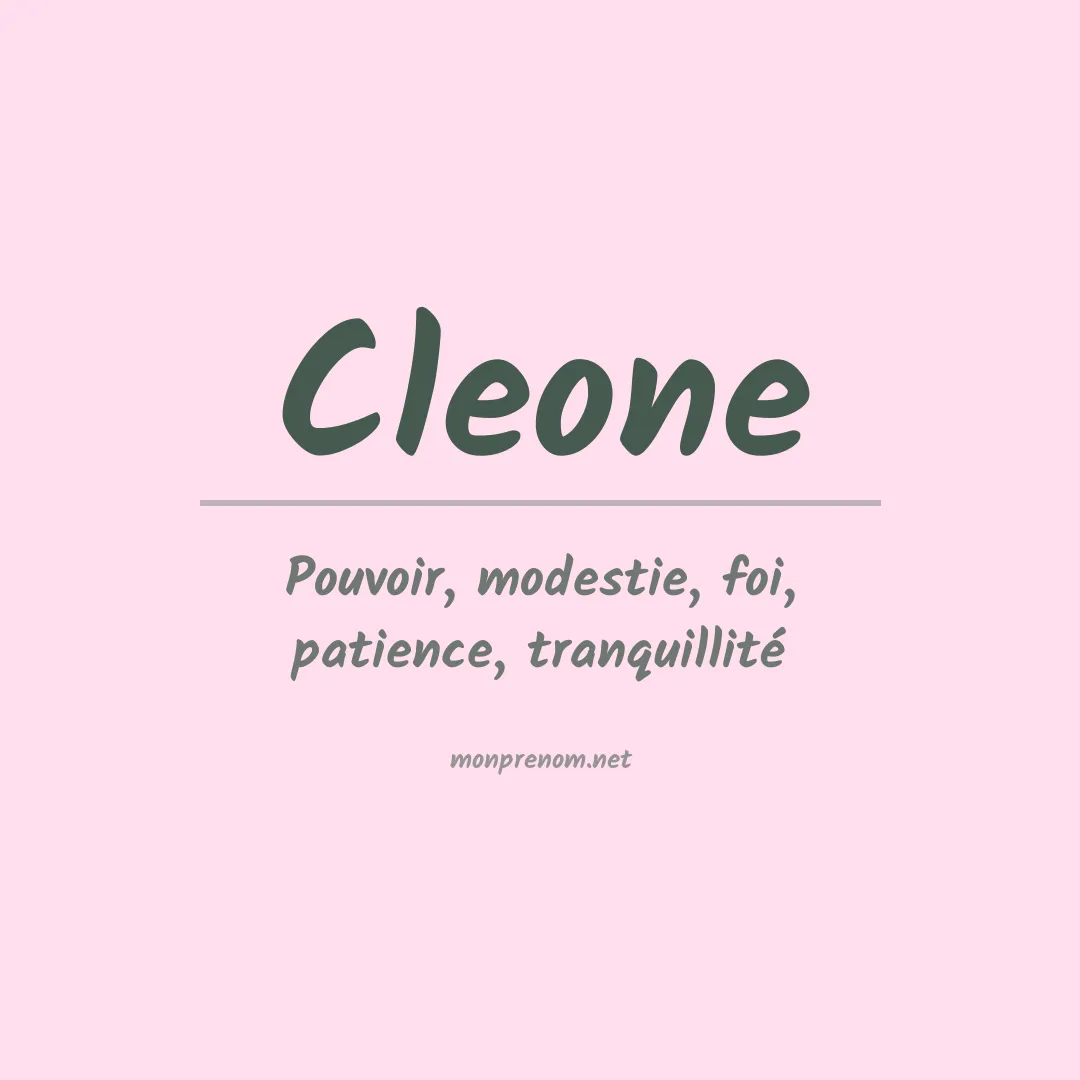 Signification du Prénom Cleone Signification du Prénom Cleone