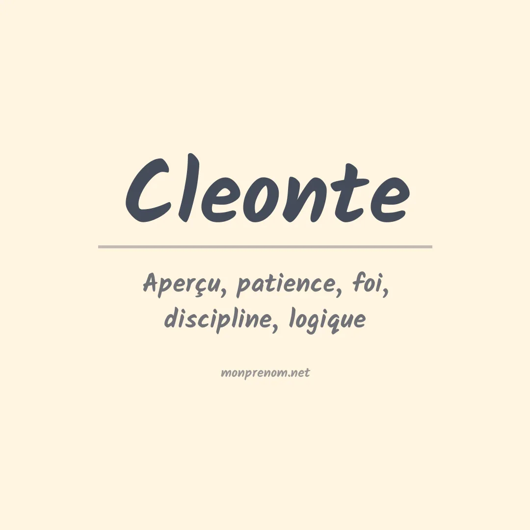Signification du Prénom Cleonte