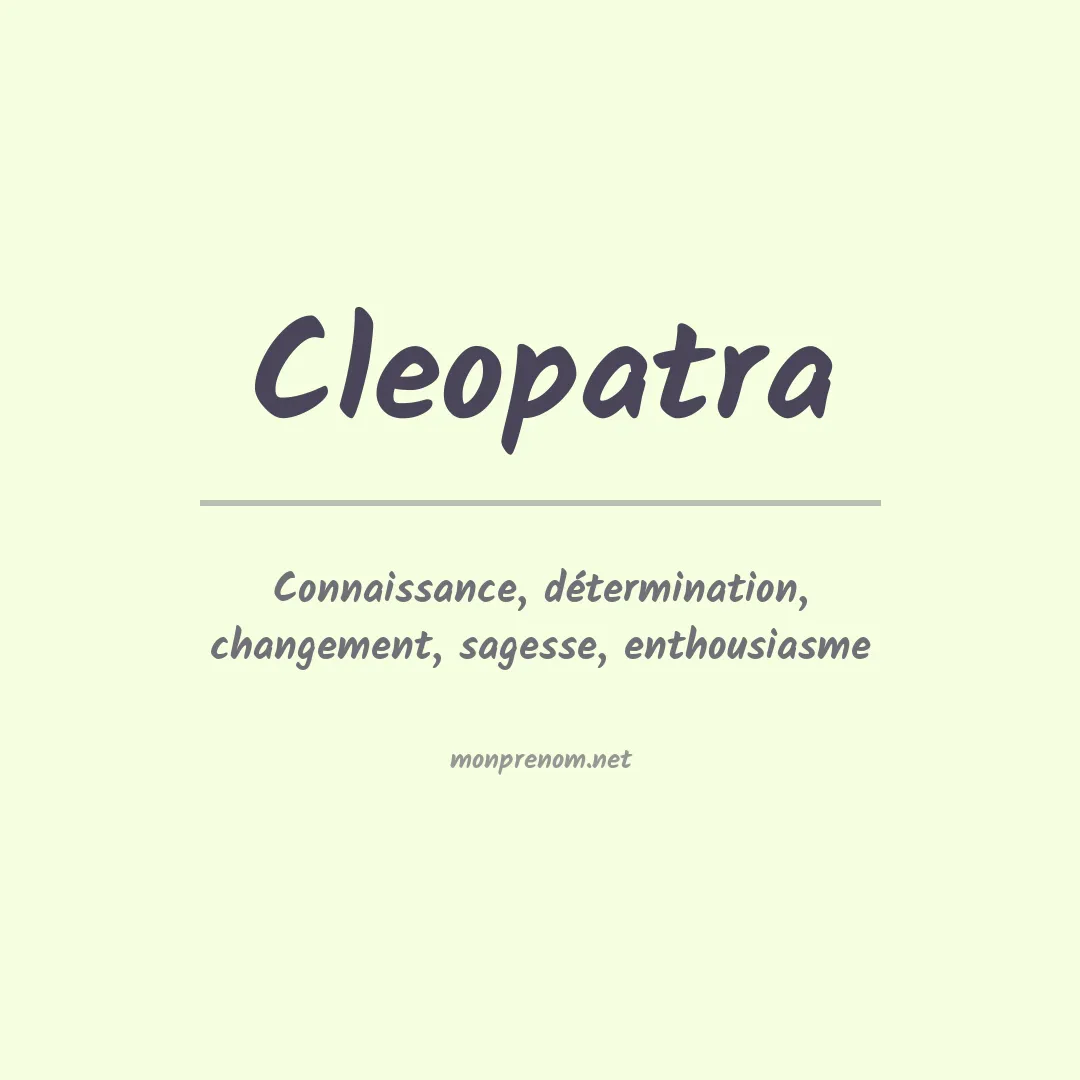 Signification du Prénom Cleopatra