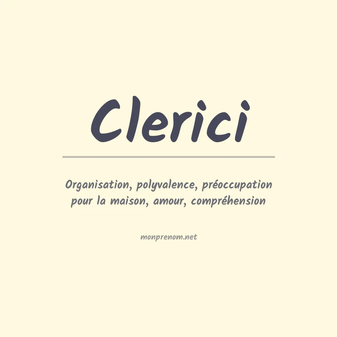 Signification du Prénom Clerici