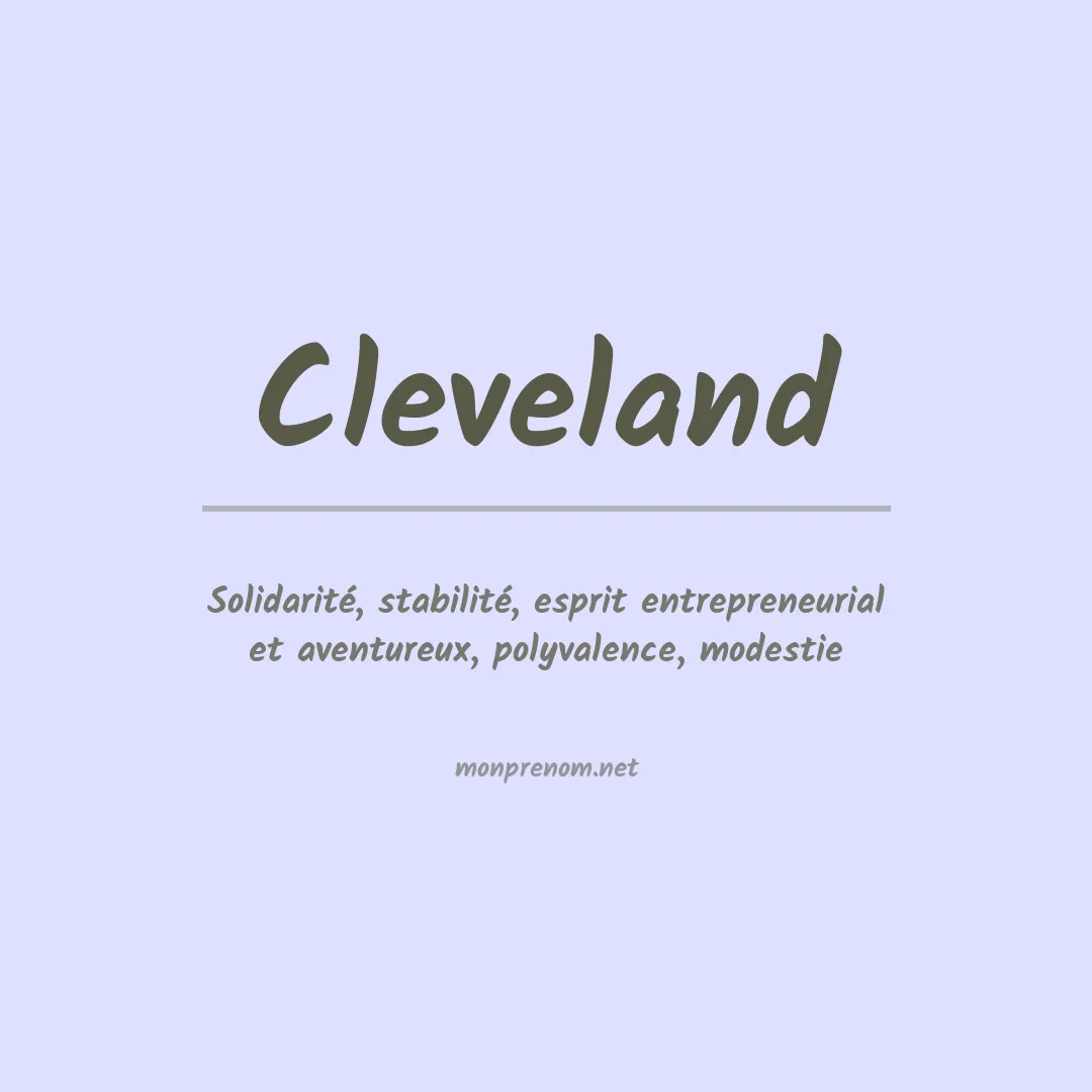 Signification du Prénom Cleveland Signification du Prénom Cleveland