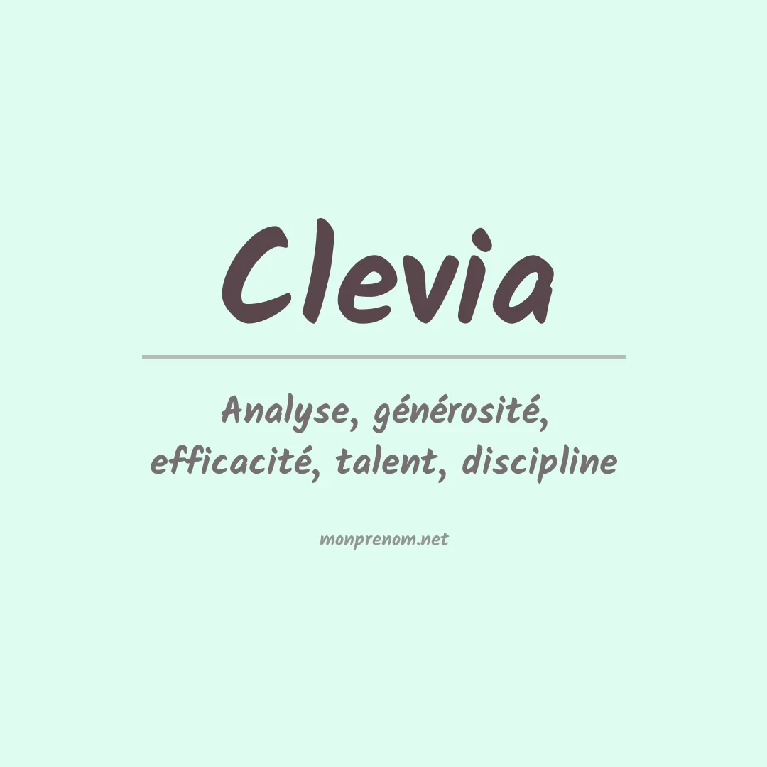 Signification du Prénom Clevia Signification du Prénom Clevia